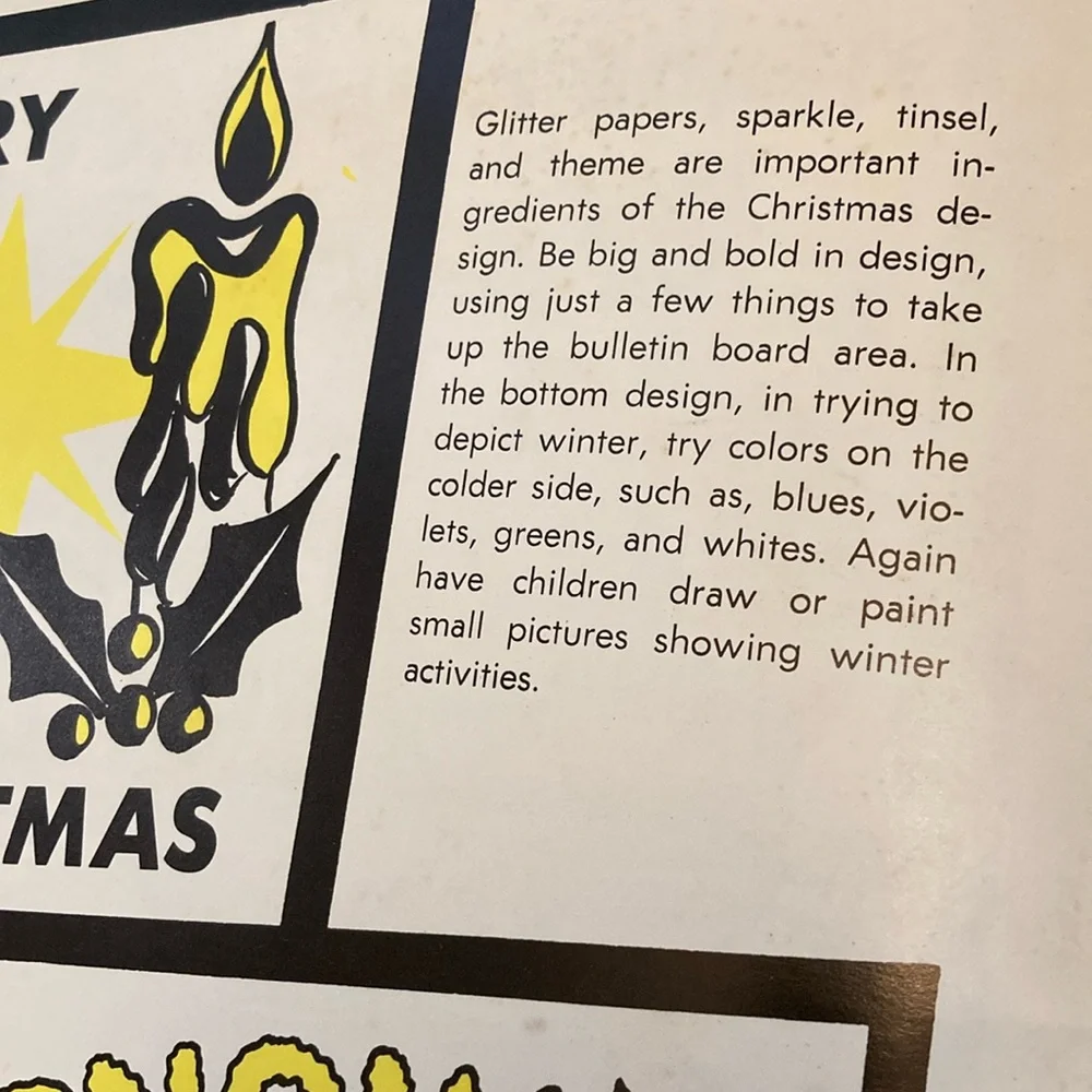 Vintage 1968 Classroom Bulletin Board Design Book With Color Graphics